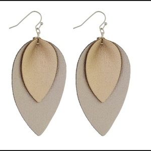 Double layered leather earrings